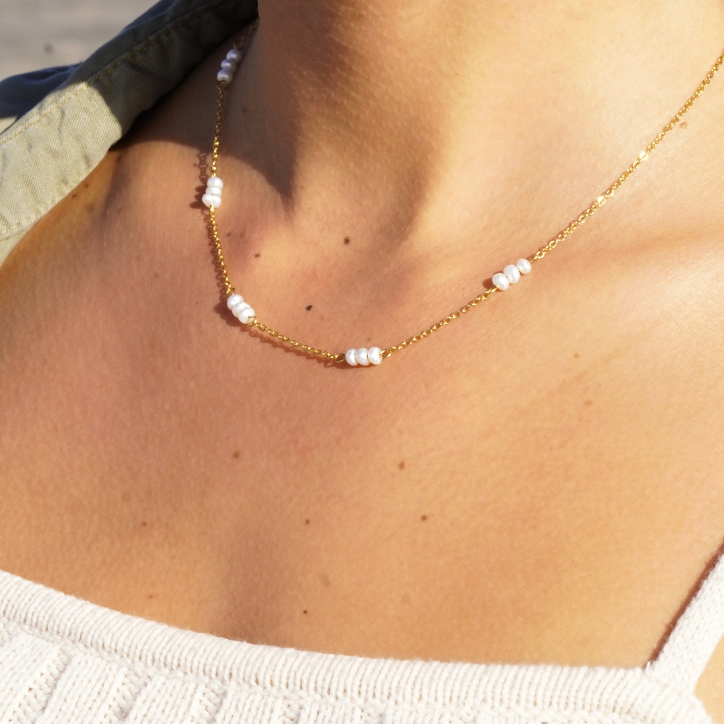Alani Triple Pearl Necklace