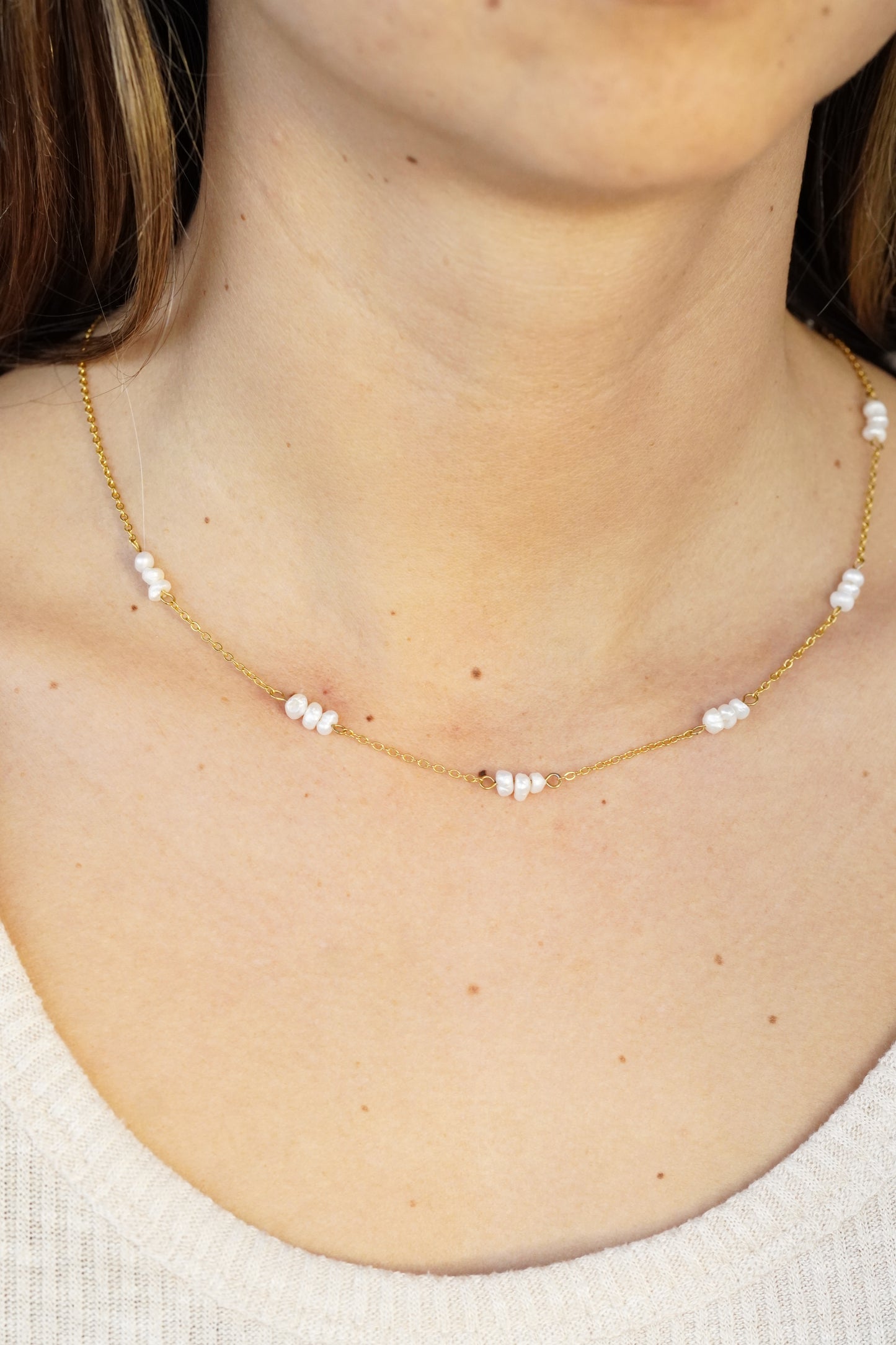 Alani Triple Pearl Necklace