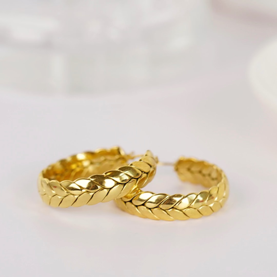 Braided Gold Hoops