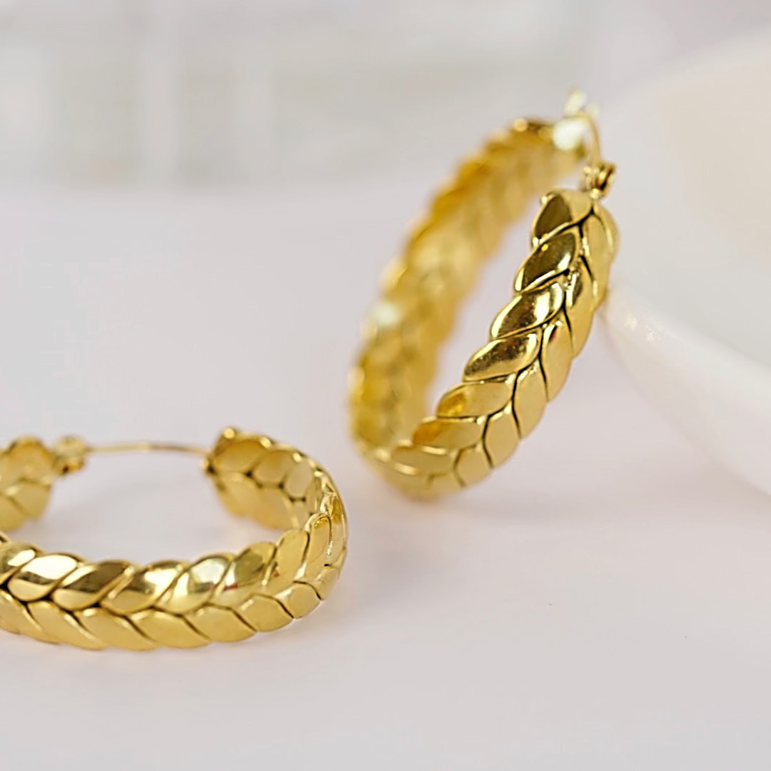 Braided Gold Hoops
