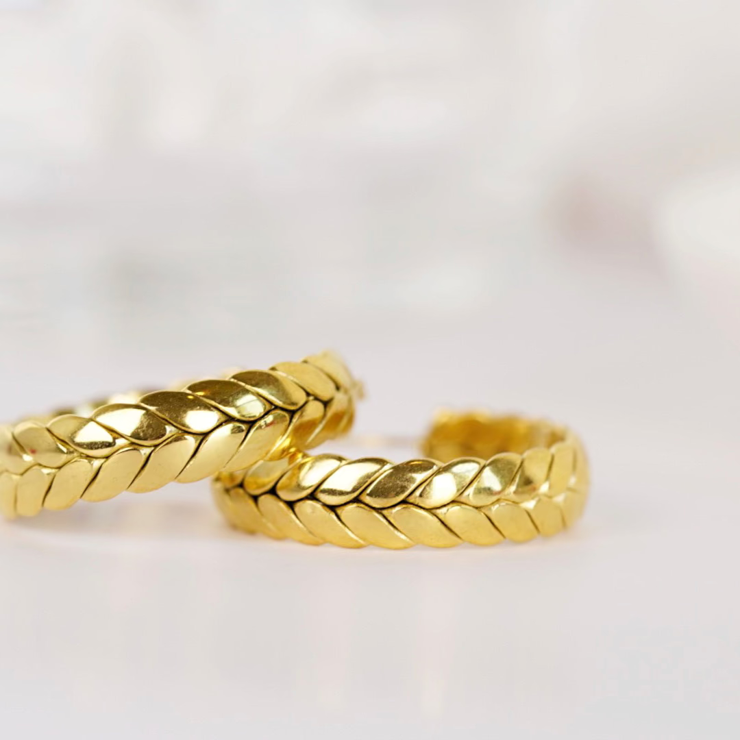 Braided Gold Hoops