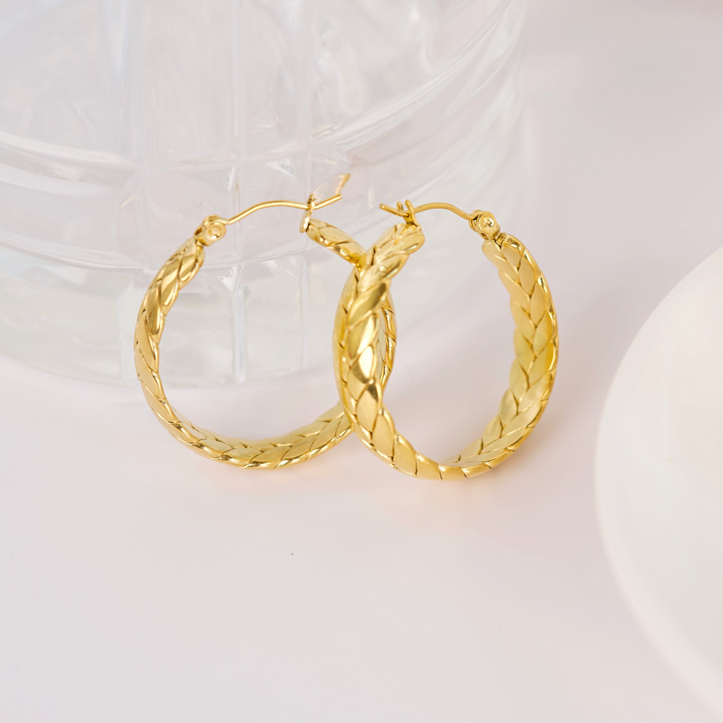 Braided Gold Hoops