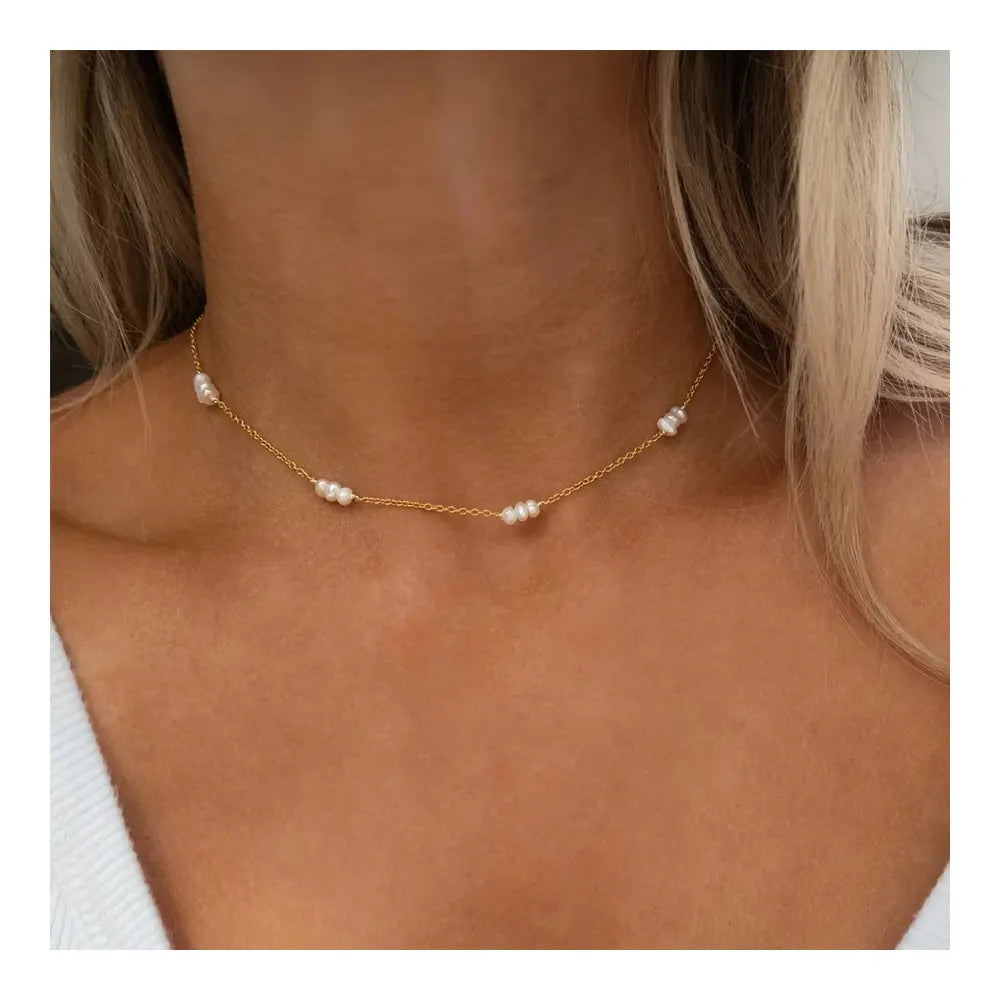 Alani Triple Pearl Necklace