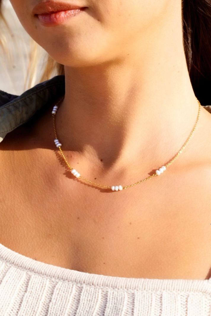 Alani Triple Pearl Necklace