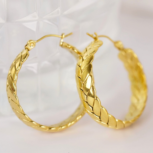 Braided Gold Hoops