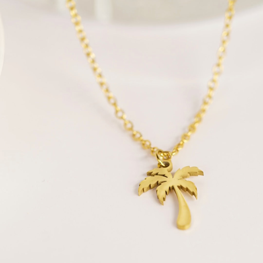 Palm Tree Pendant Necklace