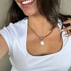 Circle Pearl Pendant Necklace